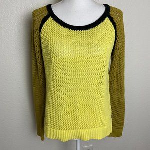 Maison Scotch La femme Selon Marie Knit  Sweater Color Block Neon Sz 2